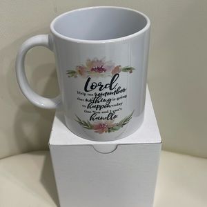 Inspirational White/Pink/Black Floral Mug in Box